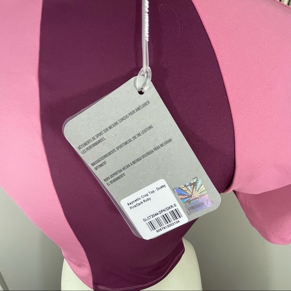 2pc set Gymshark Asymmetric Leggings + crop top - Dusky Pink/dark Ruby - Picture 10 of 13
